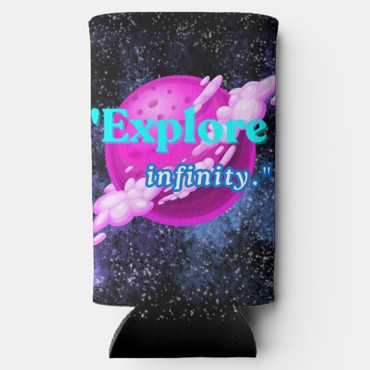 Ontdek de oneindigheid seltzer blikjeskoeler (Achterkant)