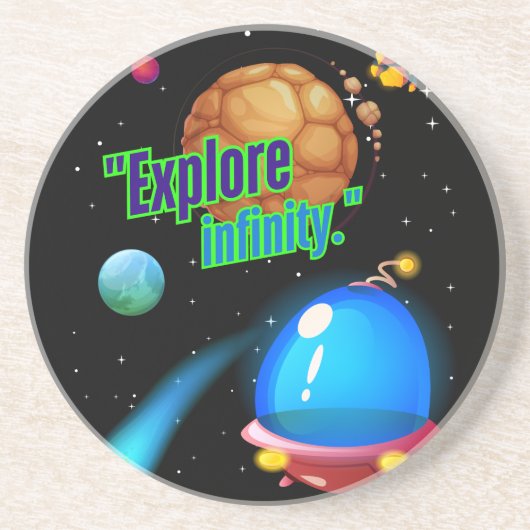 Ontdek de oneindigheid zandsteen onderzetter (Voorkant)