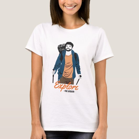 Ontdek de ongeziene camping en avontuur Grappig T-shirt (Voorkant)
