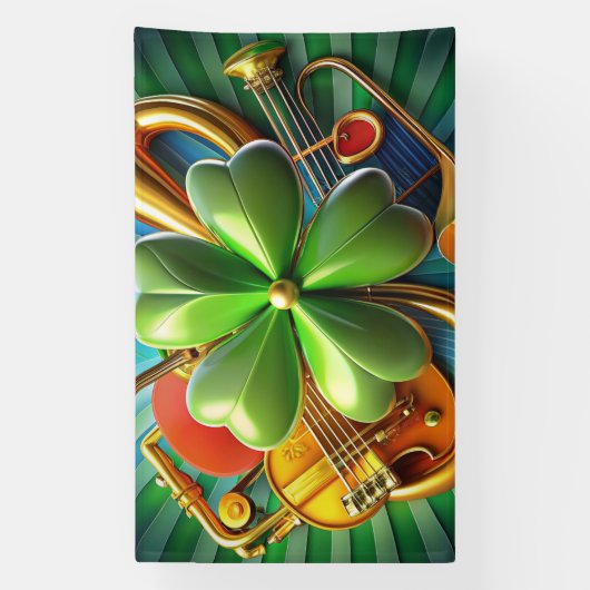 Ontdek de perfecte harmonie van Shamrock, Musical Spandoek (Verticaal)