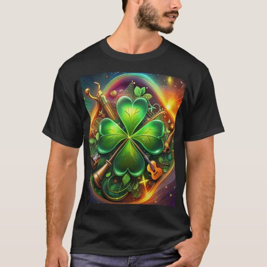 Ontdek de perfecte harmonie van Shamrock, Musical T-shirt (Voorkant)
