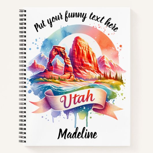 Ontdek de prachtige landschappen van Utah Notitieboek (Voorkant)