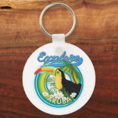 Ontdek de reisreislogo van Aruba Sleutelhanger (Voorkant)