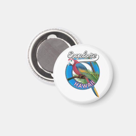 Ontdek de retro-logo van Hawaii Magneet (Voorkant / Achterkant)