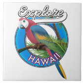 Ontdek de retro-logo van Hawaii Tegeltje (Voorkant)