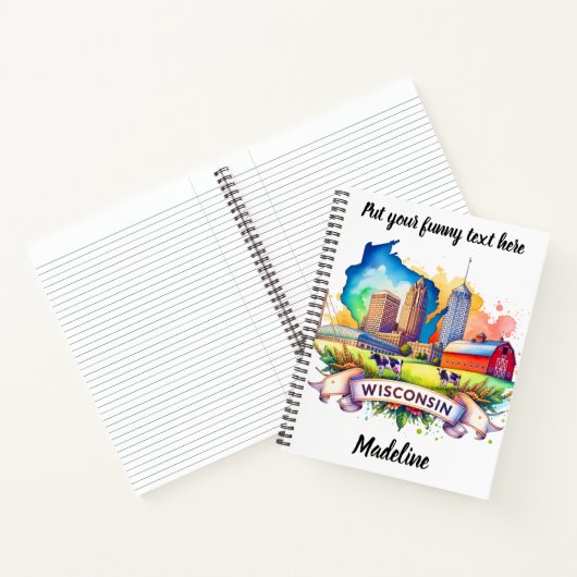 Ontdek de schilderachtig charme van Wisconsin! Notitieboek (Binnen)