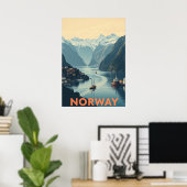 Ontdek de Schilderachtig schoonheid van Noorwegen Poster (Thuiskantoor)