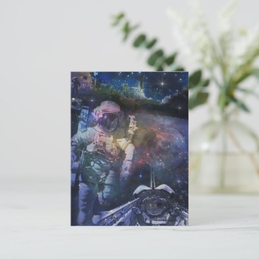 Ontdek de schoonheid van de ruimte briefkaart (Staand voorkant)