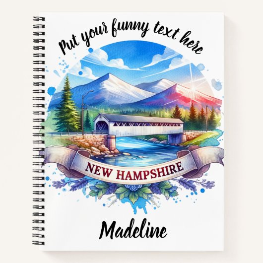 Ontdek de schoonheid van New Hampshire in levendig Notitieboek (Voorkant)