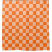 Ontdek de Schoonheid van Oranje Dambord Douchegordijn (Voorkant)