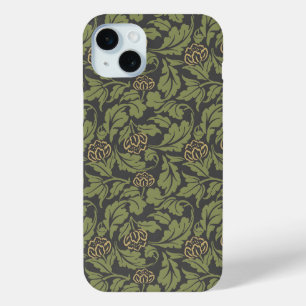 Ontdek de schoonheid van vintage bloemmotieven iPhone 15 mini hoesje