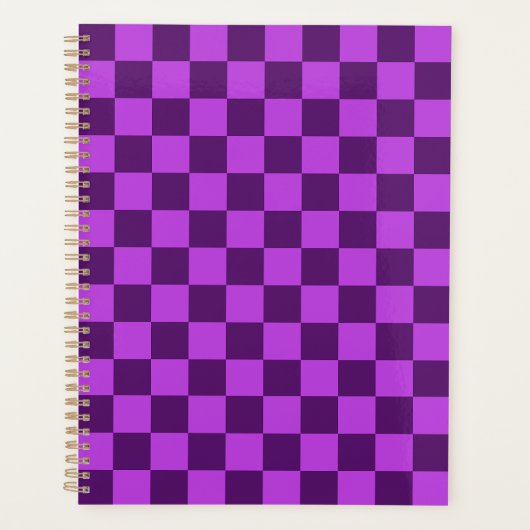 Ontdek de stoutheid van paars dambord planner (Voorkant)
