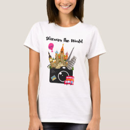 Ontdek de Wereld Europese oriëntatiepunten Reizen T-shirt