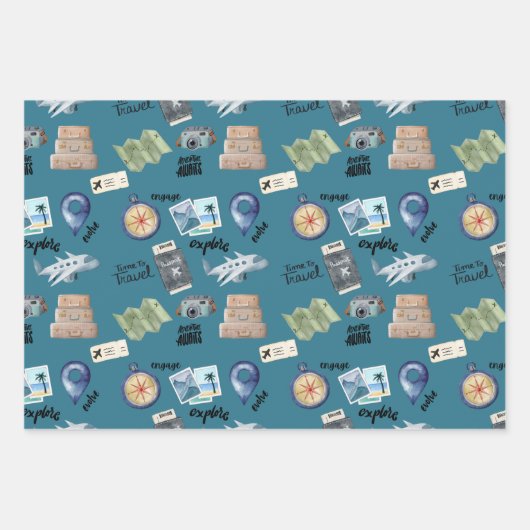 Ontdek de wereld Gift Wrap Inpakpapier Vel (Voorkant 3)