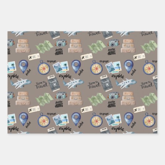 Ontdek de wereld Gift Wrap Inpakpapier Vel (Voorkant 2)