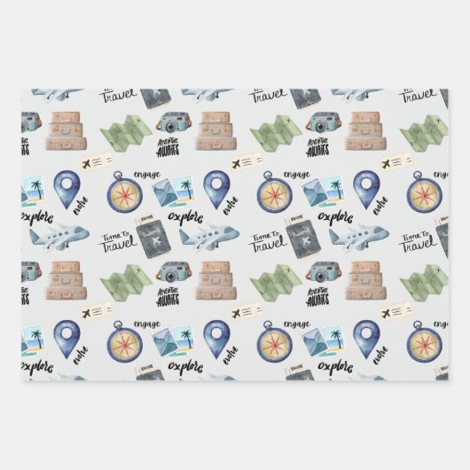 Ontdek de wereld Gift Wrap Inpakpapier Vel (Voorkant)