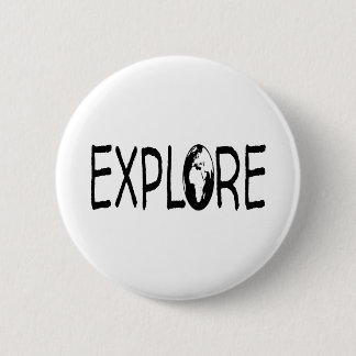 Ontdek de wereld. Reizigers backpackers Ronde Button 5,7 Cm