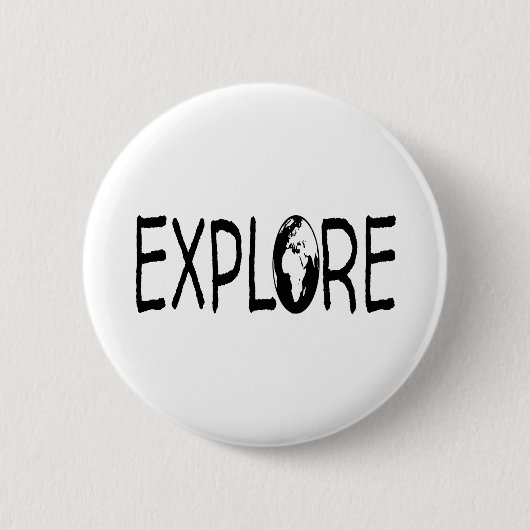 Ontdek de wereld. Reizigers backpackers Ronde Button 5,7 Cm (Voorkant)