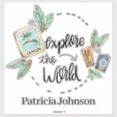 Ontdek de wereld voeg naam toe sticker (Vel)