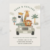 Ontdek de wilde dieren Safari Verjaardag Kaart (Voorkant)