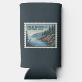 Ontdek de wilde kant van Isle Royale Stamp Seltzer Blikjeskoeler (Achterkant)