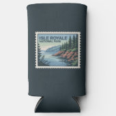 Ontdek de wilde kant van Isle Royale Stamp Seltzer Blikjeskoeler (Voorkant)