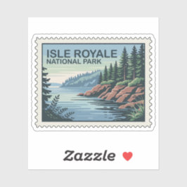 Ontdek de wilde kant van Isle Royale Stamp Sticker