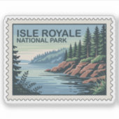 Ontdek de wilde kant van Isle Royale Stamp Sticker (Voorkant)