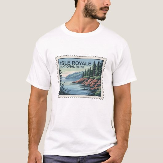 Ontdek de wilde kant van Isle Royale Stamp T-shirt (Voorkant)