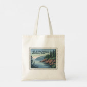 Ontdek de wilde kant van Isle Royale Stamp Tote Bag (Achterkant)