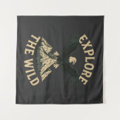 Ontdek de wildernis - Bald Eagle & Mountain Advent Wandkleed (Voorkant (horizontaal))