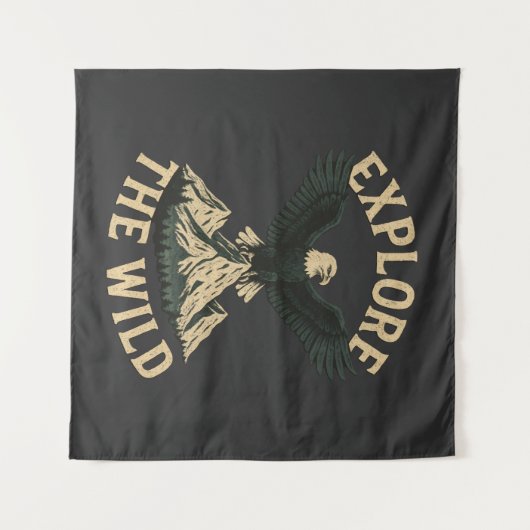 Ontdek de wildernis - Bald Eagle & Mountain Advent Wandkleed (Voorkant (horizontaal))