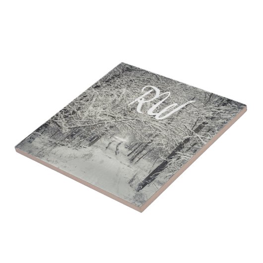 Ontdek de winterse bospaden tegeltje (Zijkant)