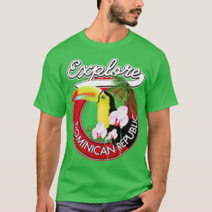 Ontdek Dominicaanse Republiek retro T-shirt