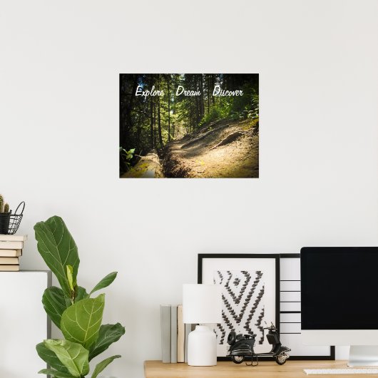 Ontdek Dream Discover Hiking Poster (Thuiskantoor)