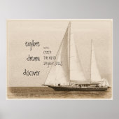 Ontdek Dream Inspiration Quote Sailboat Foto Poster (Voorkant)