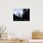 Ontdek Dream Ontdek het Schilderachtig gebergte Poster (Keuken)