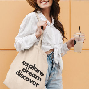 Ontdek Droom Ontdek avontuurlijk reisgeschenk Tote Bag