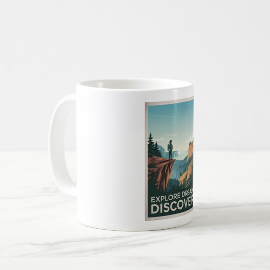 Ontdek droomontdekking koffiemok (Voorkant links)