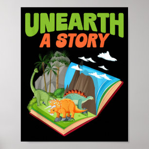 Ontdek een verhaal Dinosaurus Boek 2026 Zomerlezen Poster