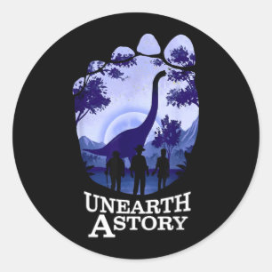 Ontdek Een Verhaal Dinosaurussen Lezen Avontuur T- Ronde Sticker