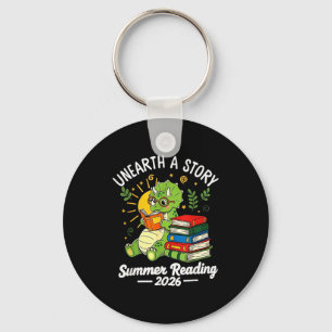 Ontdek een verhaal triceratops dinosaurus leest bo sleutelhanger