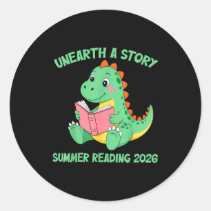 Ontdek een verhaal zomerlezen 2026 mannen vrouwen ronde sticker