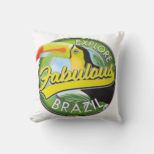 Ontdek Fabulous Brazilië Logo Magneet Kussen