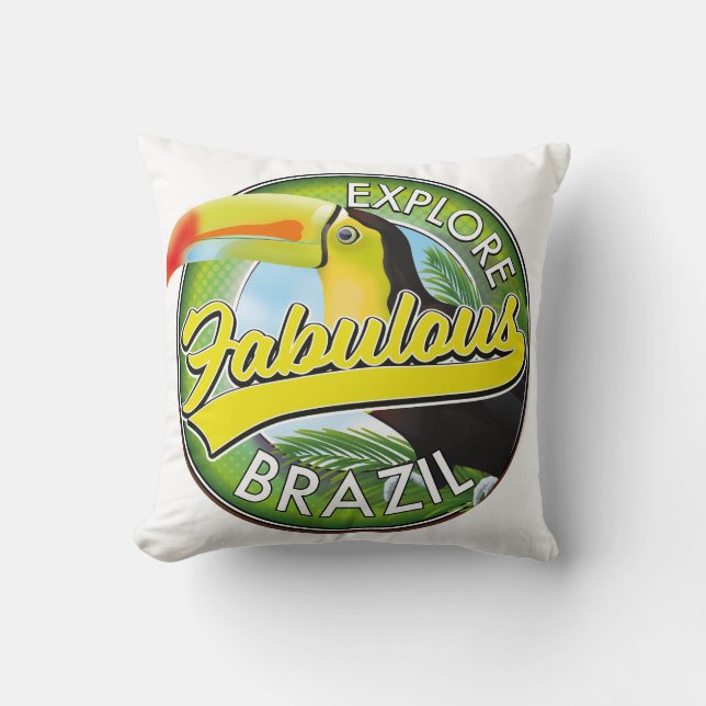 Ontdek Fabulous Brazilië Logo Magneet Kussen (Voorkant)
