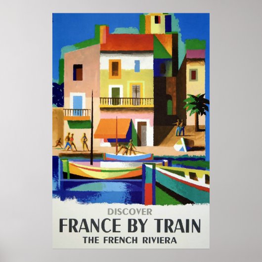Ontdek Frankrijk door Train Vintage Poster (Voorkant)