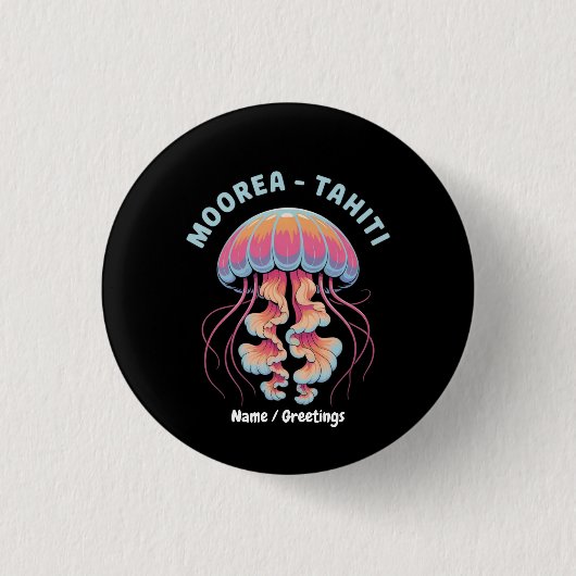 Ontdek Frans-Polynesië Moorea Tahiti Ronde Button 3,2 Cm (Voorkant)