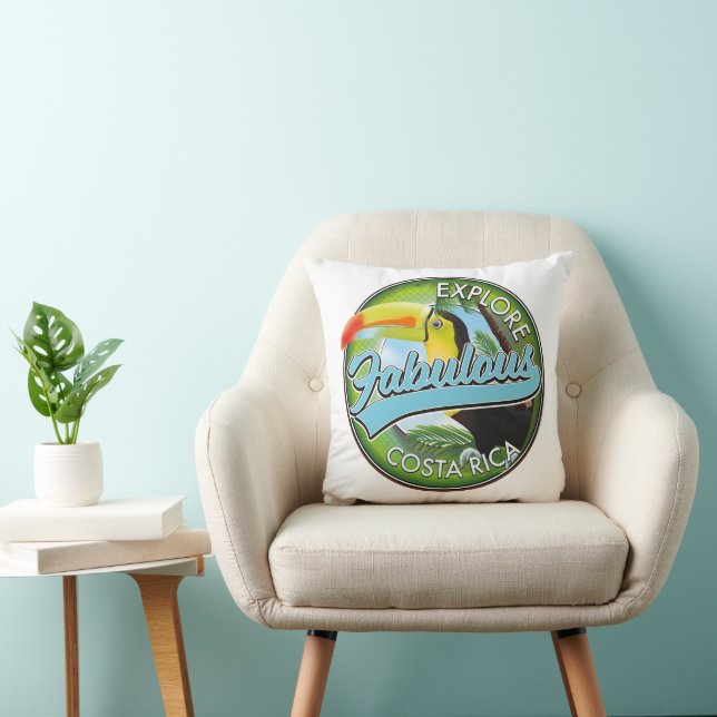 Ontdek geweldige costa rica logo kussen (Stoel)