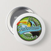 Ontdek geweldige costa rica logo ronde button 7,6 cm (Voorkant /achterkant)