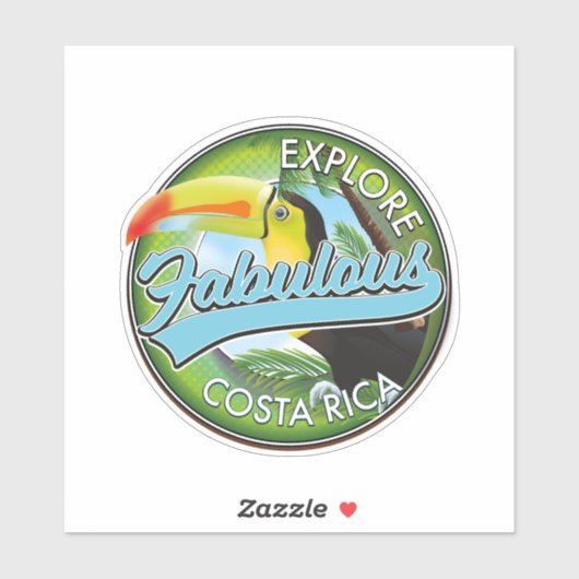 Ontdek geweldige costa rica logo sticker (Vel)